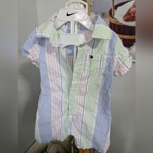 Tommy Hilfiger Striped Bodysuit - Blue, Green, Pink